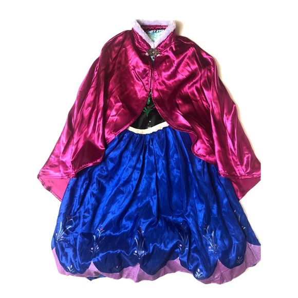 Disney Other - Disney Store Frozen ANNA COSTUME DRESS W Cape Size 9/10 NWT AUTHENTIC ORIGINAL